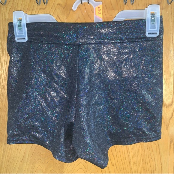 Black iridescent sparkly shorts - Picture 3 of 3